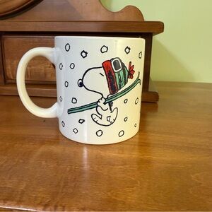 NEW Peanuts Snoopy coffee mug 20oz skiing winter snow 2025 double sided cup